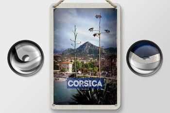 Panneau en étain voyage 12x18cm, panneau panoramique Corse France France 2