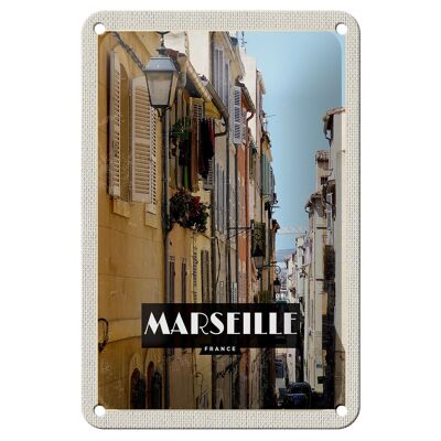 Blechschild Reise 12x18cm Marseille France Altstadt Geschenk Schild