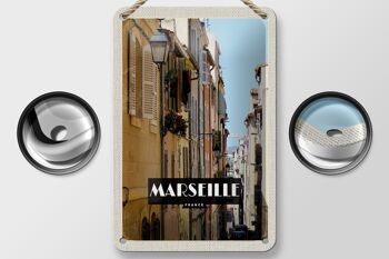 Panneau de voyage en étain, 12x18cm, panneau cadeau de la vieille ville de Marseille, France 2