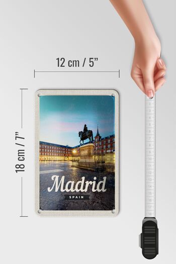 Panneau de voyage en étain, 12x18cm, panneau de coucher de soleil de la ville de madrid espagne 5
