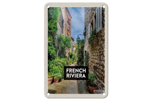 Blechschild Reise 12x18cm French Riviera Altstadt Geschenk Dekoration