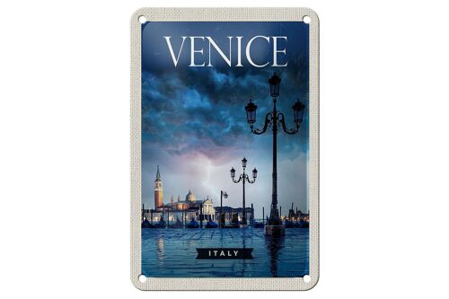 Blechschild Reise 12x18cm Venice Italy Poster Blitz Gewitter Schild