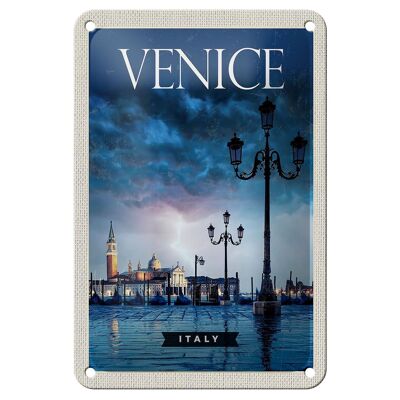 Blechschild Reise 12x18cm Venice Italy Poster Blitz Gewitter Schild
