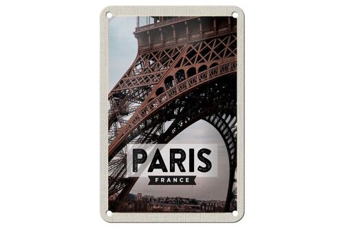 Blechschild Reise 12x18cm Paris France Reiseziel Eiffelturm Schild