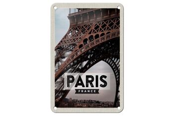 Panneau de voyage en étain, 12x18cm, Paris, France, Destination de voyage, tour Eiffel 1