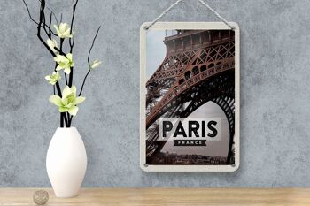 Panneau de voyage en étain, 12x18cm, Paris, France, Destination de voyage, tour Eiffel 4