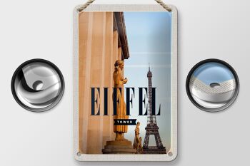 Panneau décoratif de voyage en étain, sculpture de la tour Eiffel, 12x18cm 2