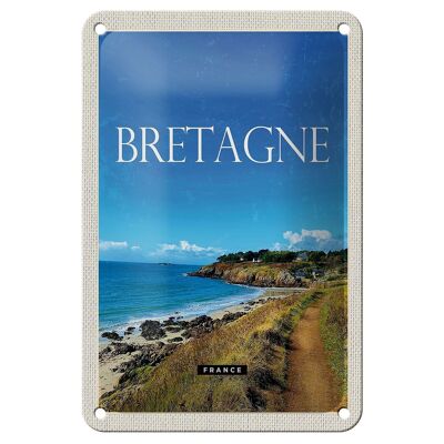 Blechschild Reise 12x18cm Bretagne France Urlaub Reiseziel Schild