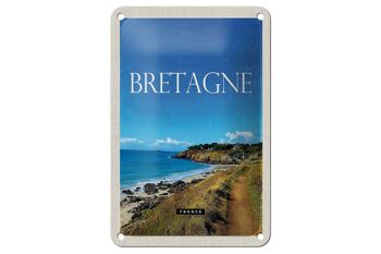 Panneau de voyage en étain, 12x18cm, Bretagne, France, Destination de vacances 1