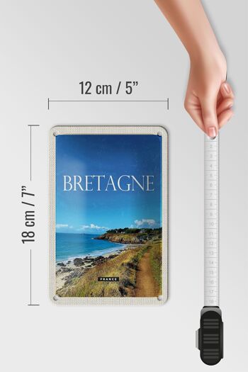 Panneau de voyage en étain, 12x18cm, Bretagne, France, Destination de vacances 5