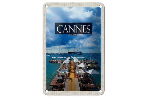 Blechschild Reise 12x18cm Cannes France Urlaub Retro Dekoration