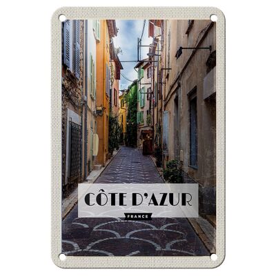 Plaque en tôle voyage 12x18cm Côte d'Azur décoration côte méditerranéenne