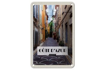 Plaque en tôle voyage 12x18cm Côte d'Azur décoration côte méditerranéenne 1