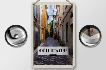 Plaque en tôle voyage 12x18cm Côte d'Azur décoration côte méditerranéenne 2