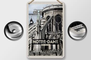 Signe en étain voyage 12x18cm, décoration Architecture Notre-Dame de Paris 2