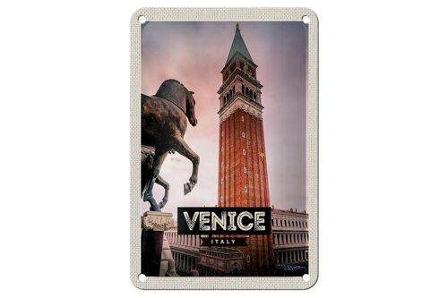 Blechschild Reise 12x18cm Venice Italy Italien Pferd Geschenk Schild