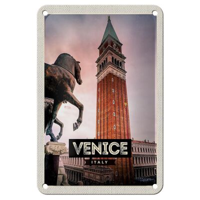 Blechschild Reise 12x18cm Venice Italy Italien Pferd Geschenk Schild