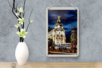 Panneau de voyage en étain 12x18cm, affiche de nuit rétro de Madrid, espagne, décoration 4