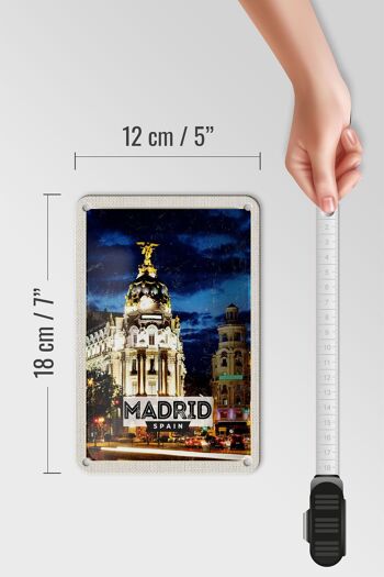 Panneau de voyage en étain 12x18cm, affiche de nuit rétro de Madrid, espagne, décoration 5