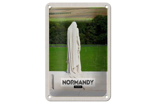 Blechschild Reise 12x18cm Normandy France Skulptur Geschenk Schild