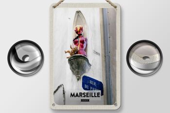 Plaque tôle voyage 12x18cm Marseille France décoration rue du panier 2