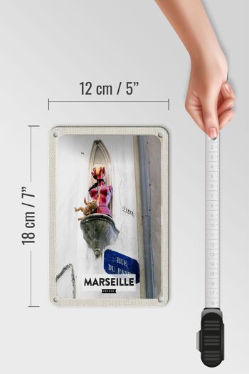 Plaque tôle voyage 12x18cm Marseille France décoration rue du panier 5