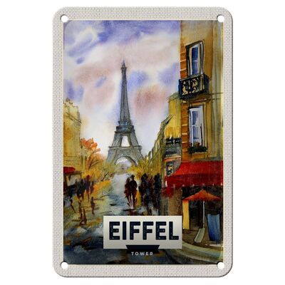 Targa in metallo da viaggio 12x18 cm Torre Eiffel, pittoresca targa artistica