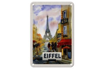 Panneau de voyage en étain, 12x18cm, tour Eiffel, image pittoresque, signe artistique 1