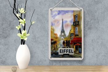 Panneau de voyage en étain, 12x18cm, tour Eiffel, image pittoresque, signe artistique 4