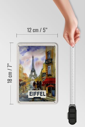 Panneau de voyage en étain, 12x18cm, tour Eiffel, image pittoresque, signe artistique 5