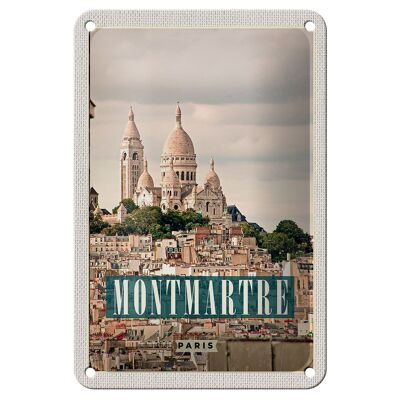 Blechschild Reise 12x18cm Montamartre Paris Panorama Poster Schild