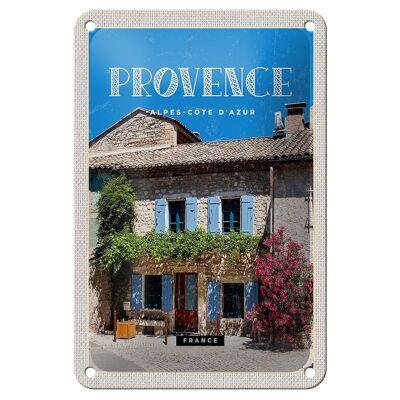 Tin sign travel 12x18cm Provence alpes-cote d´Azur old town sign