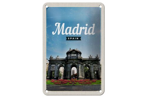 Blechschild Reise 12x18cm Madrid Spain Retro Poster Errinerungen Schild