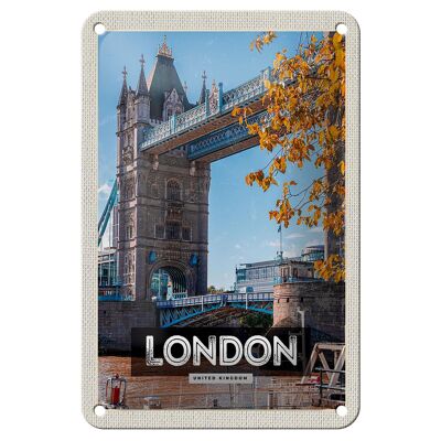 Targa in metallo da viaggio, 12 x 18 cm, Londra, Regno Unito, Big Ben, destinazione di viaggio