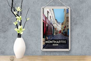 Panneau de voyage en étain, 12x18cm, Montmartre, Paris, vieille ville, Destination de voyage 4