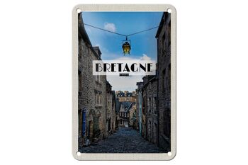 Panneau de voyage en étain, 12x18cm, Bretagne, France, vieille ville, Destination de voyage 1