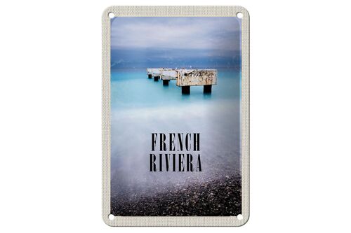 Blechschild Reise 12x18cm French Riviera Urlaub Poster Retro Schild
