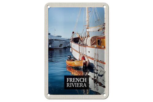 Blechschild Reise 12x18cm French Riviera Urlaubsort Retro Dekoration