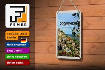 Panneau en étain voyage 12x18cm, décoration d'image panoramique de Provence France 3