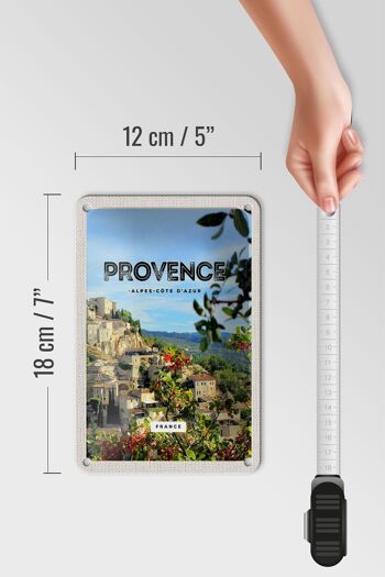 Panneau en étain voyage 12x18cm, décoration d'image panoramique de Provence France 5