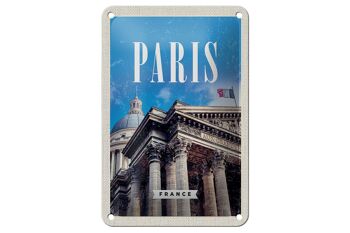 Panneau en étain voyage 12x18cm Paris France Grand palais France signe 1