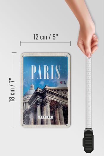 Panneau en étain voyage 12x18cm Paris France Grand palais France signe 5