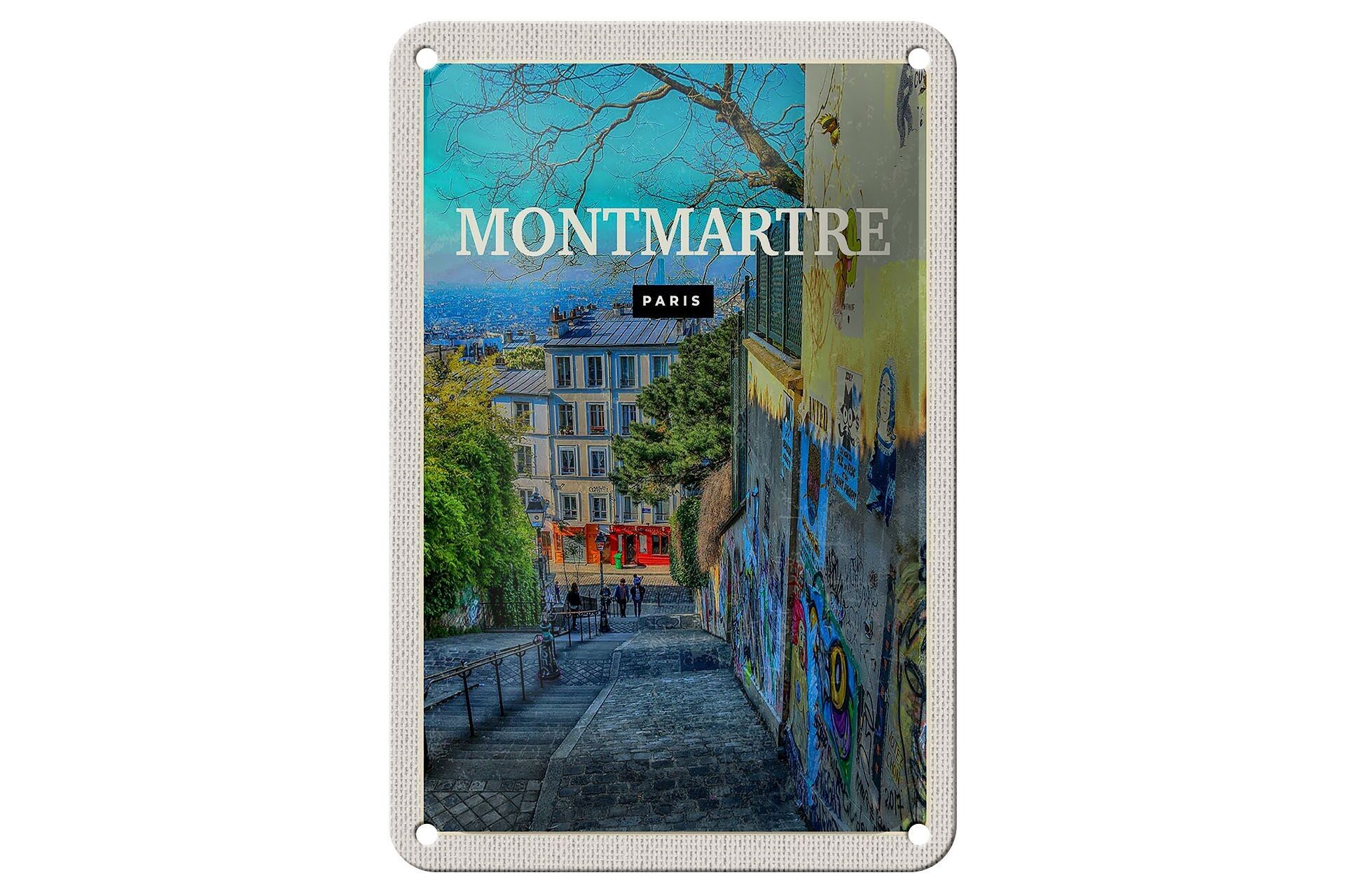 Buy wholesale Metal sign travel 12x18cm Montmartre Paris