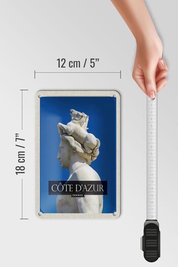 Plaque métal voyage 12x18cm Cote d'Azur la fontaine du soleil signe 5