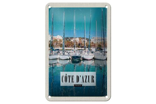 Blechschild Reise 12x18cm cote d'azur France Urlaub Meer Dekoration