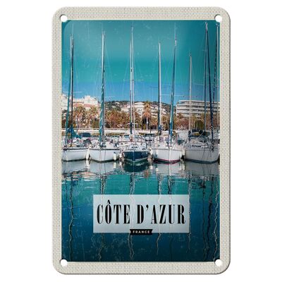 Targa in metallo da viaggio 12x18 cm Costa Azzurra Francia decorazione vacanza mare