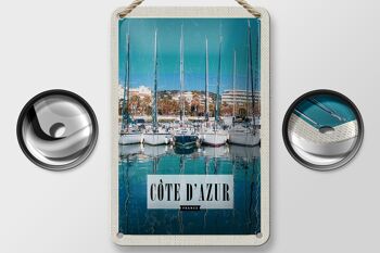 Plaque en tôle voyage 12x18cm cote d'azur France décoration mer vacances 2