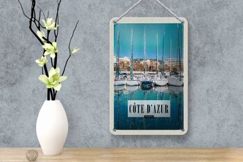 Plaque en tôle voyage 12x18cm cote d'azur France décoration mer vacances 4