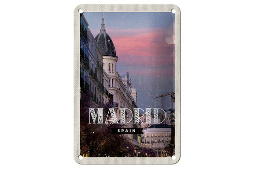 Blechschild Reise 12x18cm Madrid Spain Architektur Reiseziel Schild