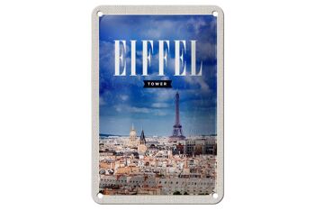 Panneau en étain de voyage 12x18cm, image panoramique de la tour Eiffel, panneau rétro 1